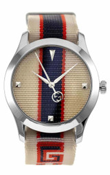 Gucci watches GUCCI G-Timeless 38MM White/Red/Blue Dial Nylon Mens Watch YA1264071