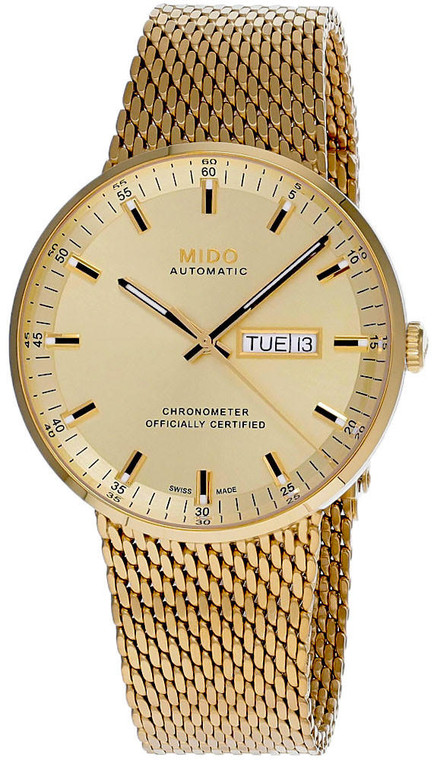Mido Watches MIDO Commander Icone 42MM SS Yellow Gold Dial Men's Watch M031.631.33.021.00 