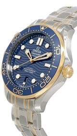 Omega watches OMEGA Seamaster Blue Dial 18K Yellow Gold 42MM Mens Watch 21020422003001
