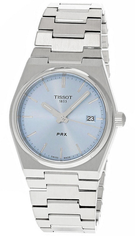 Tissot watches TISSOT PRX 35MM QTZ SS Light Blue Dial Unisex Watch T1372101135100