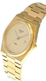 Tissot watches TISSOT PRX 39.5MM Quartz S-Steel Gold Dial Men's Watch T1374103302100