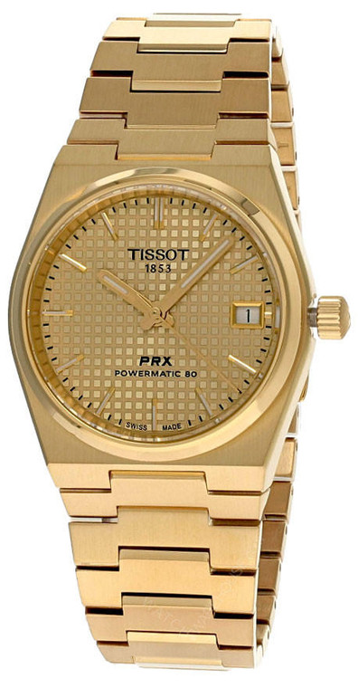 Tissot watches TISSOT PRX Powermatic 80 35MM Champagne Dial SS Unisex Watch T137.207.33.021.00 